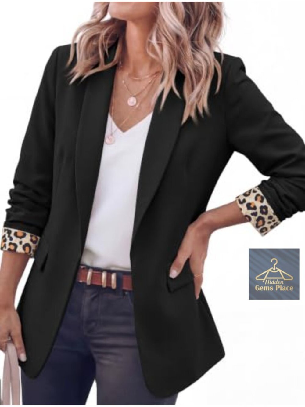 Women's Business Casual Open Front Blazer Shawl Collar Suit Jacket